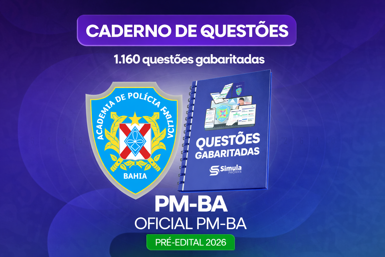 PMBA (Oficial) – Caderno com 1.160 questões