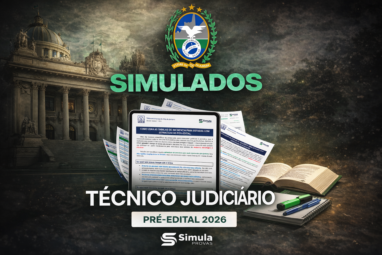 TJRJ (Técnico Judiciário) – Simulados- Pré-Edital-2026
